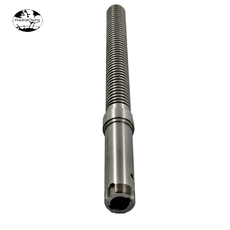 HHC-1193  Custom Stainless Steel CNC Machined Threaded Shaft with Precision Grooves - 翻译中...